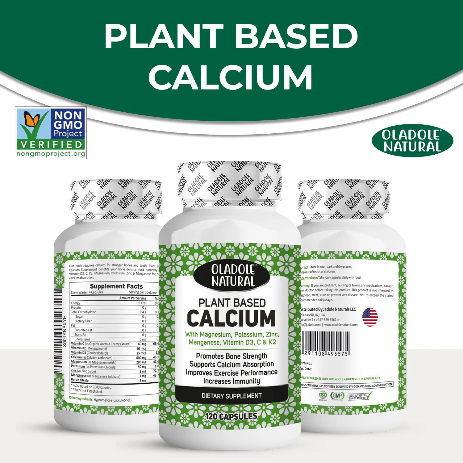 Plant Based Calcium with Magnesium, Zinc & Vitamins 