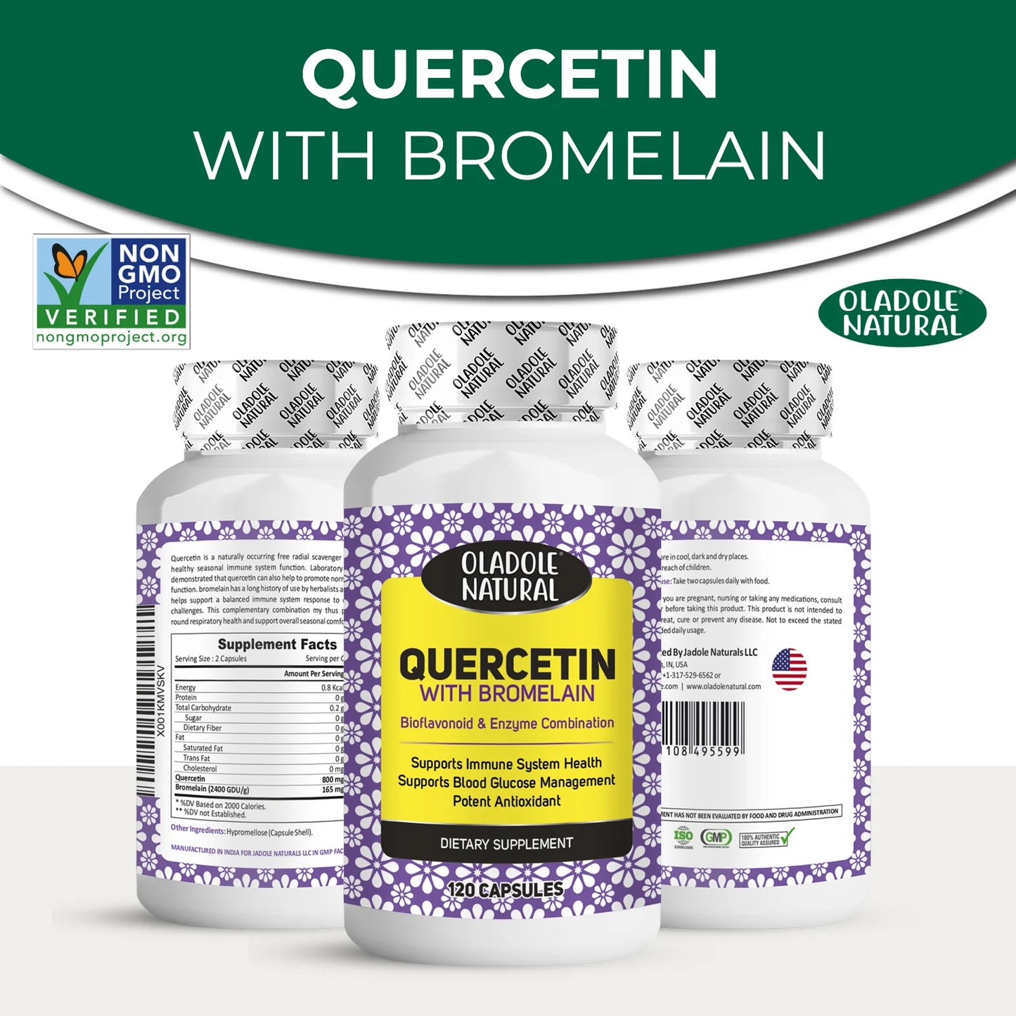 Quercetin With Bromelain 120 capsules