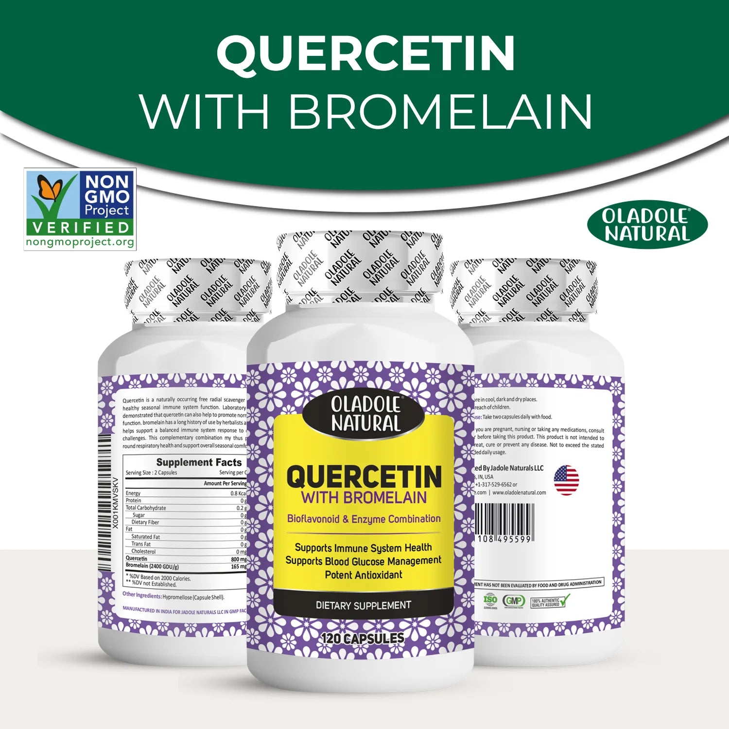 Quercetin With Bromelain 120 capsules