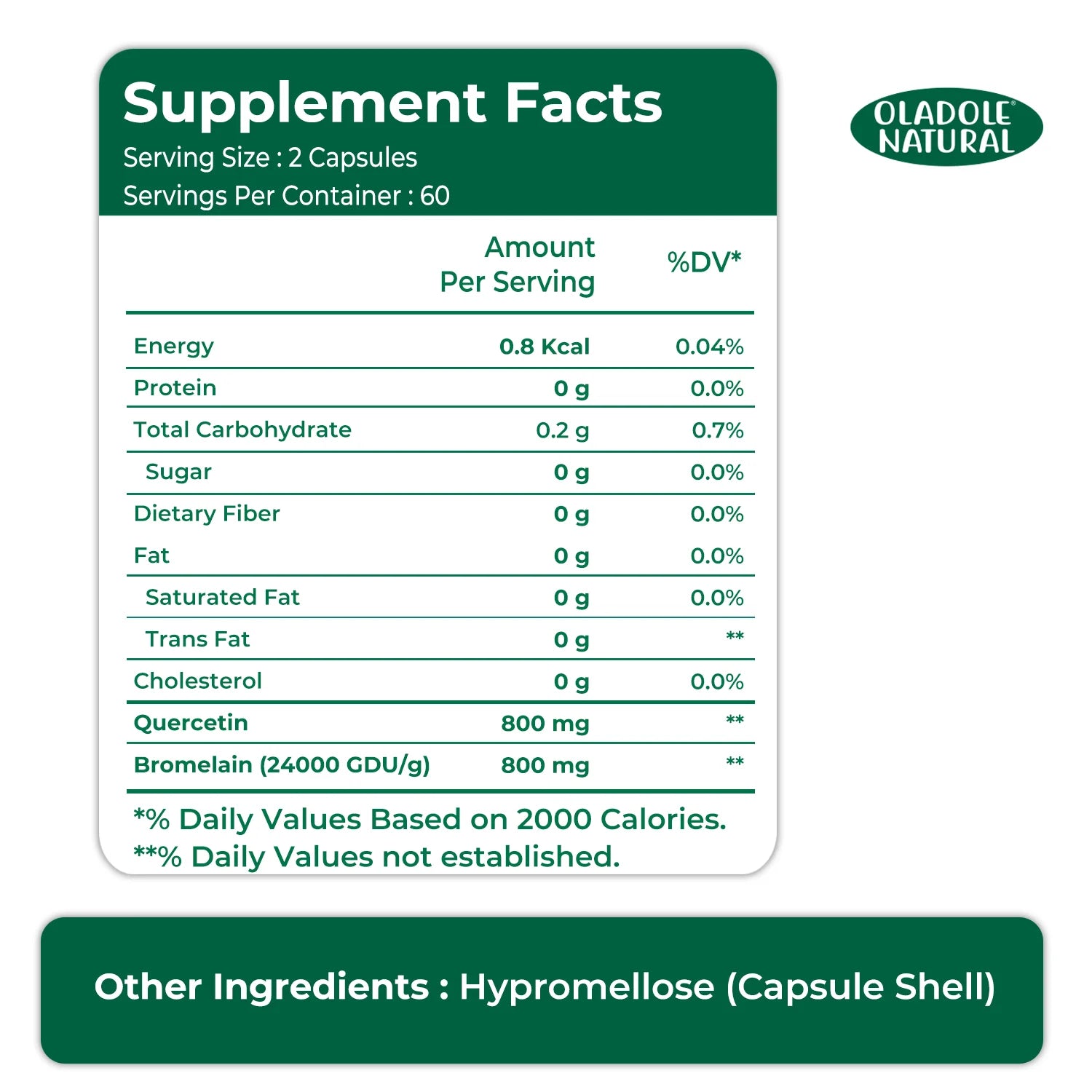 Quercetin With Bromelain 120 capsules