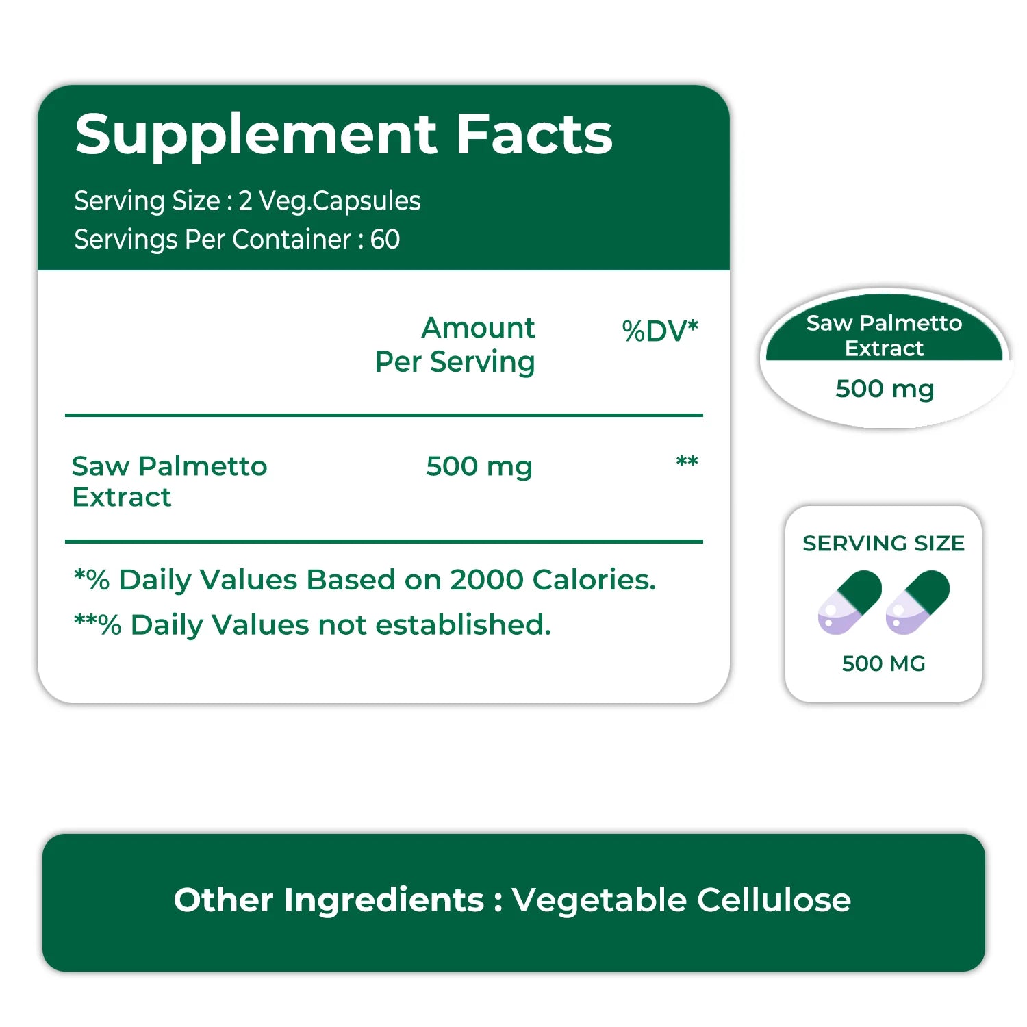 Saw Palmetto Extract 500 mg