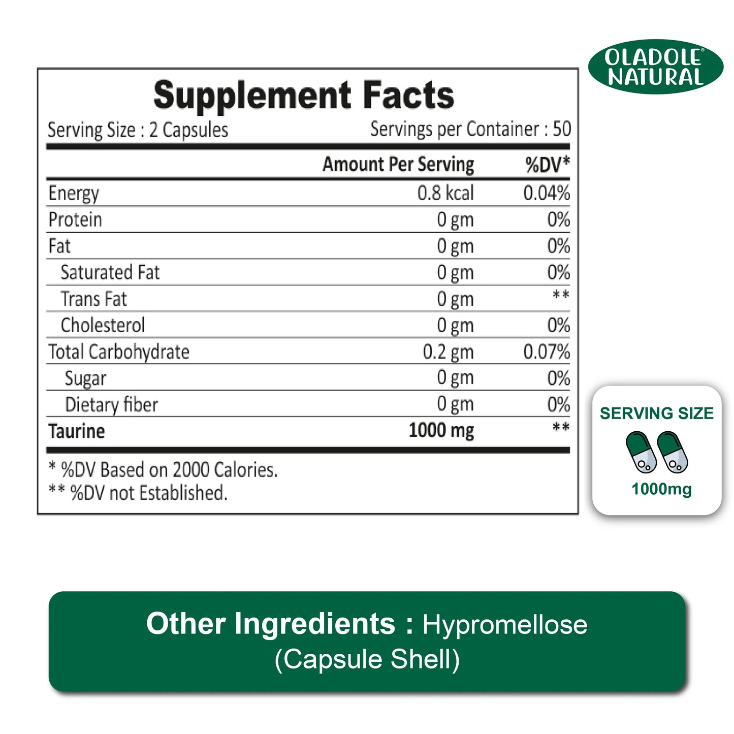 Double Strength Taurine 1000 mg