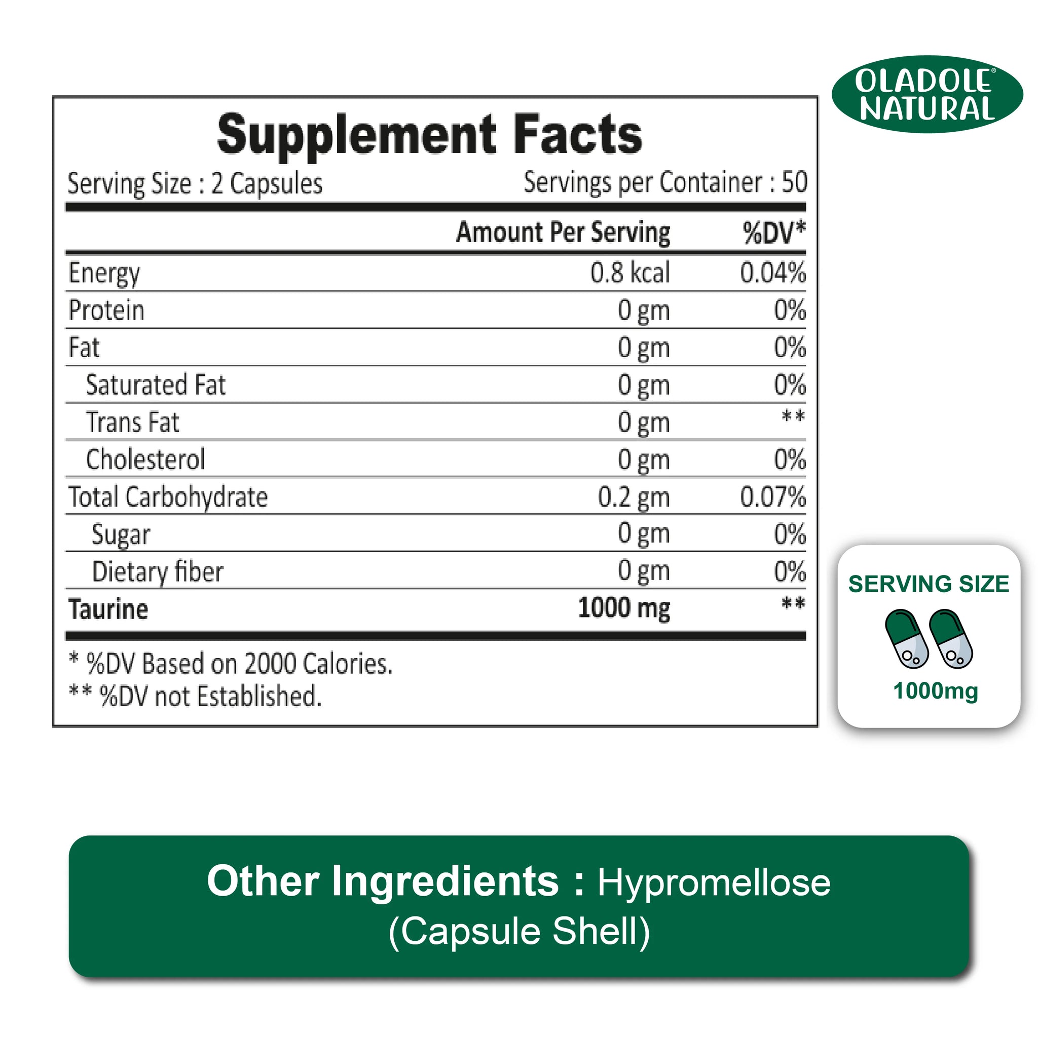 Double Strength Taurine 1000 mg