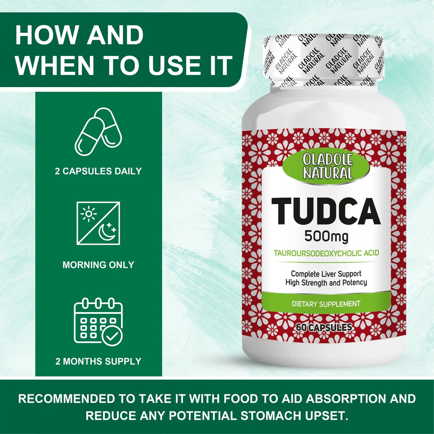 TUDCA Tauroursodeoxycholic Acid 500 mg