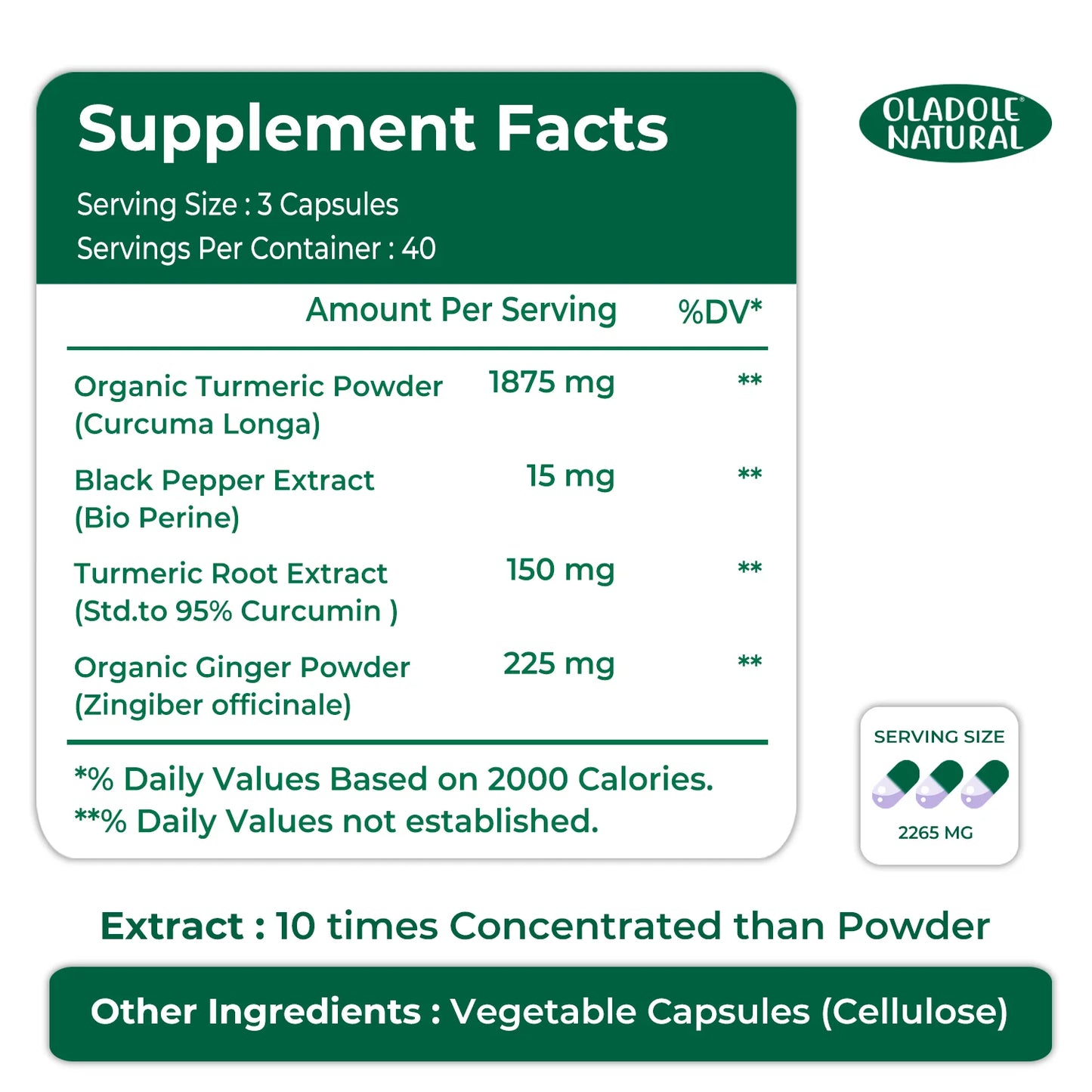 Turmeric Curcumin Complex 2265 mg - 120 Capsules