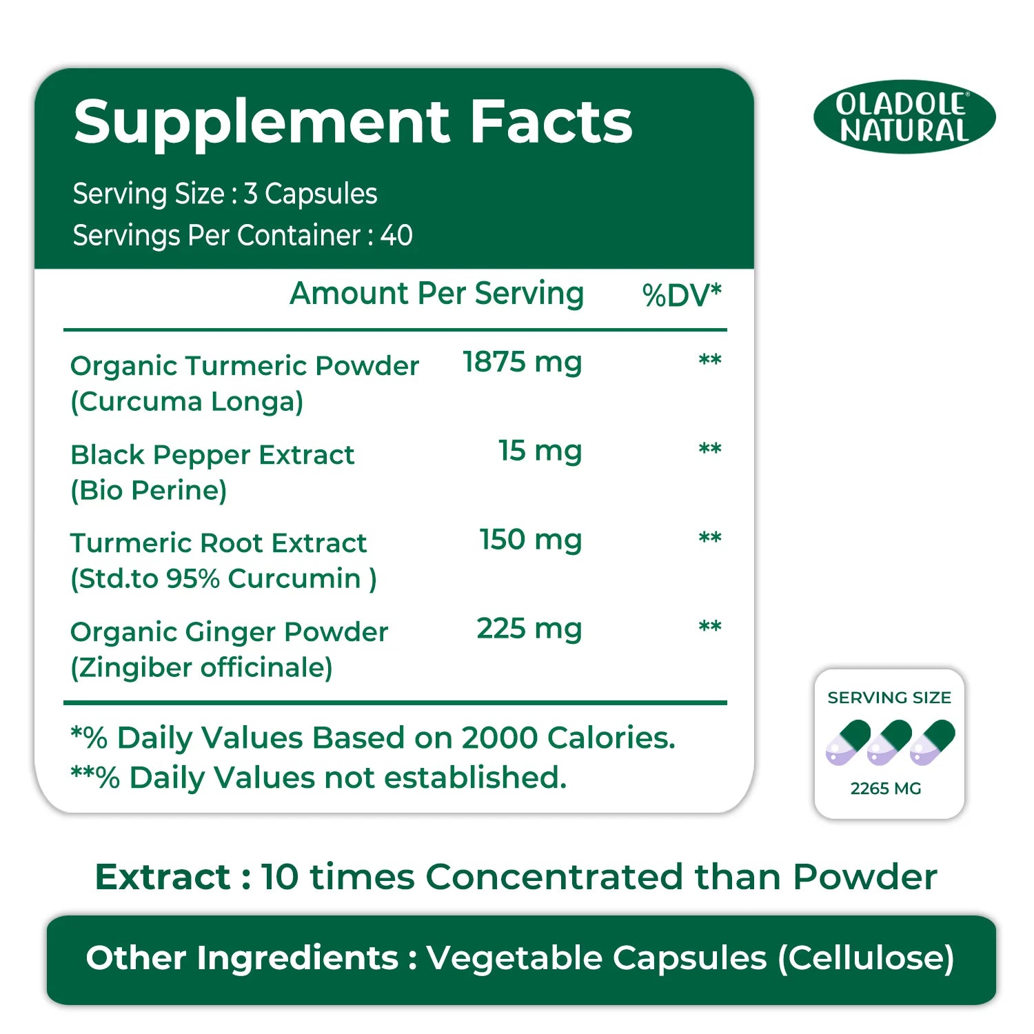 Turmeric Curcumin Complex 2265 mg - 120 Capsules