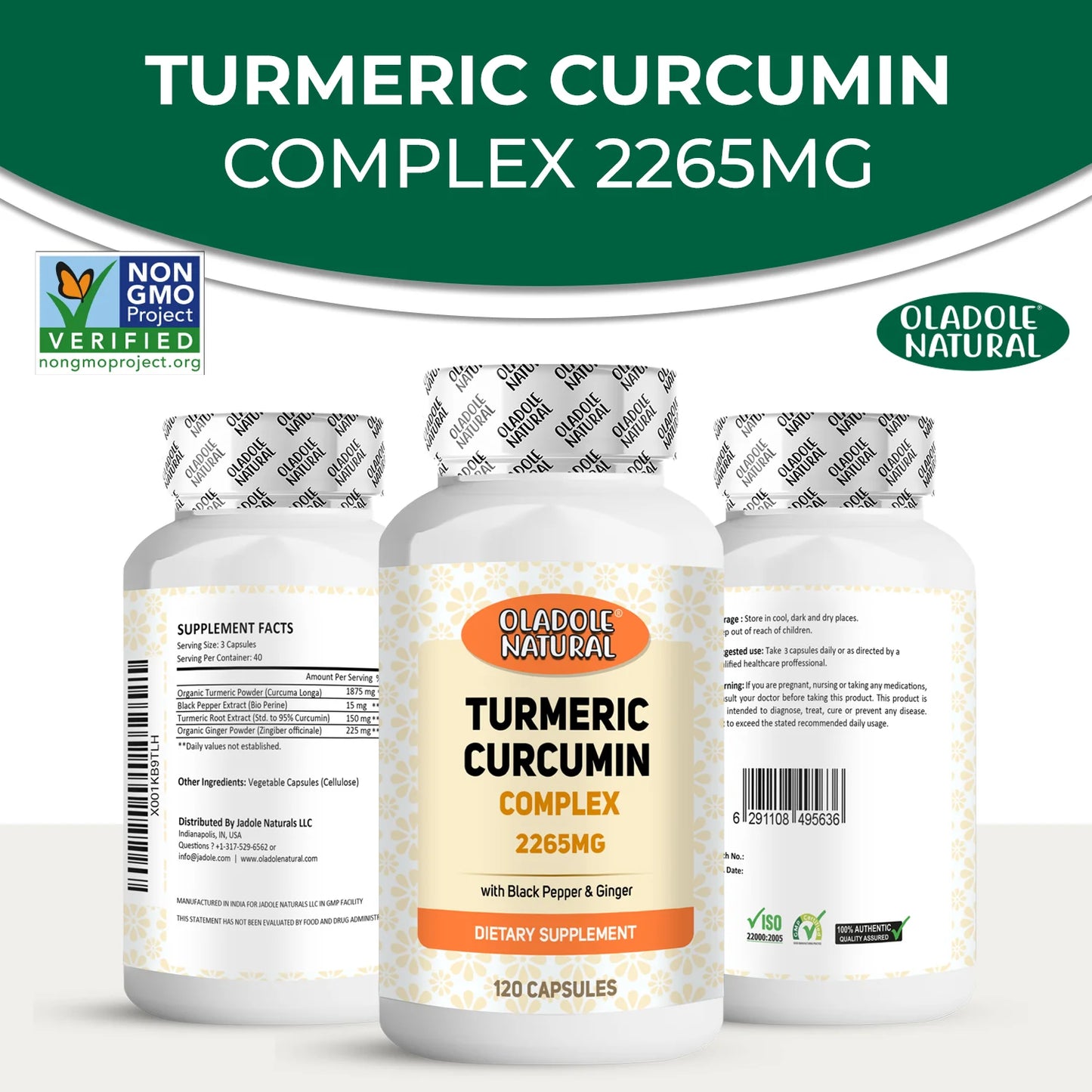 Turmeric Curcumin Complex 2265 mg - 120 Capsules