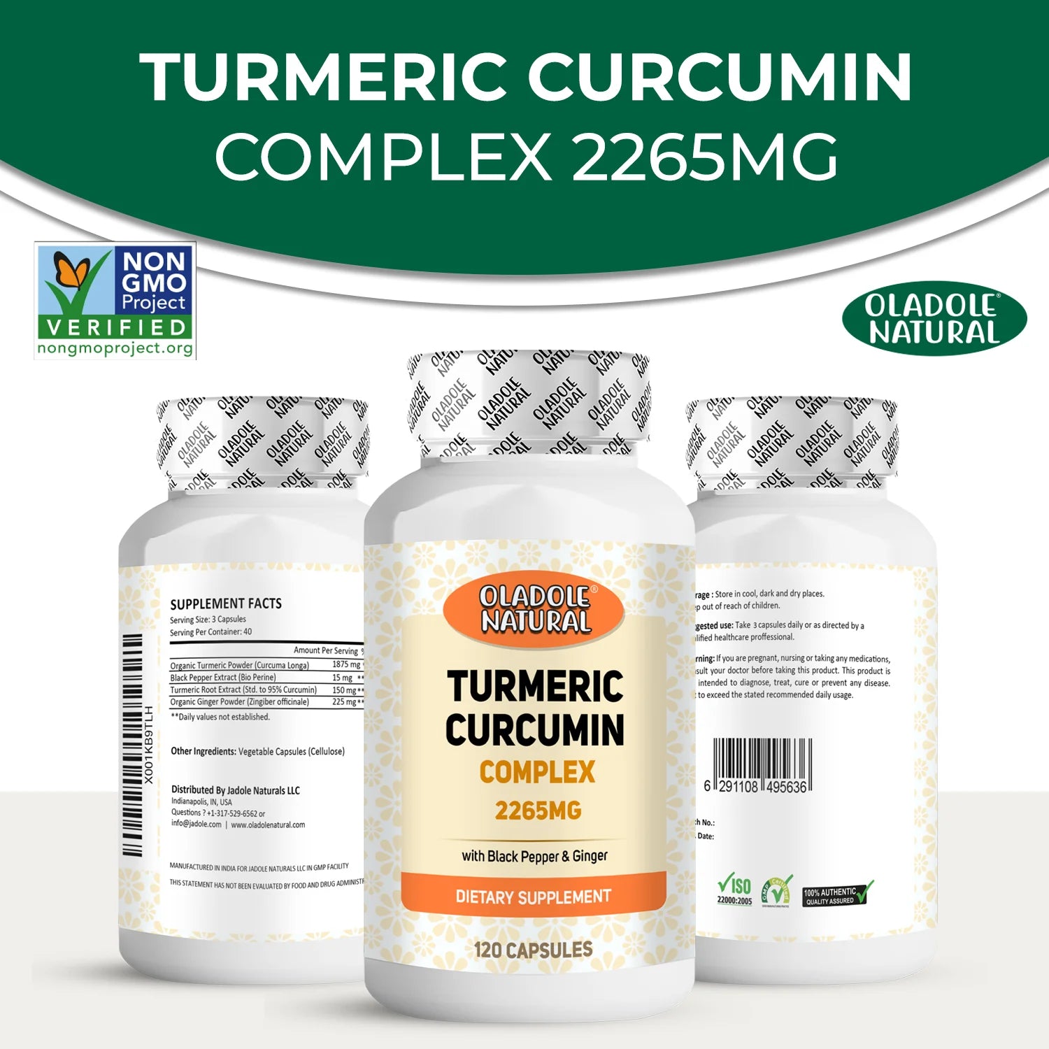 Turmeric Curcumin Complex 2265 mg - 120 Capsules