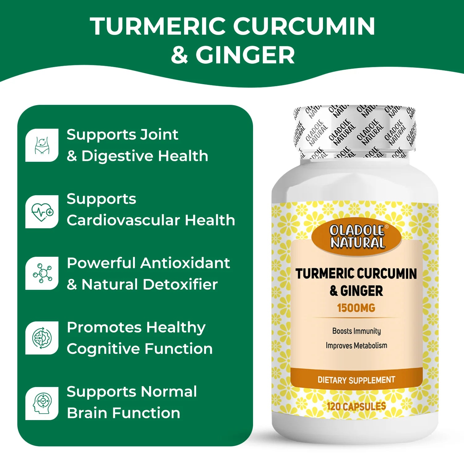Turmeric & Ginger With Piperine 1500 mg