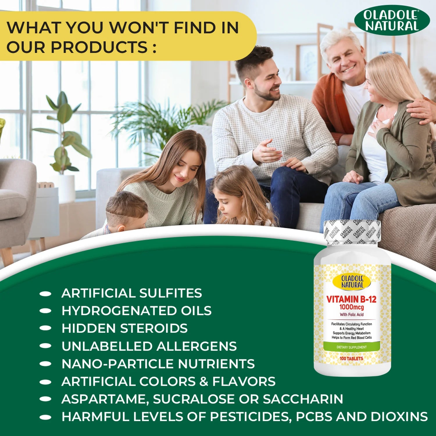 Vitamin B12 with Folic Acid 1000 mcg