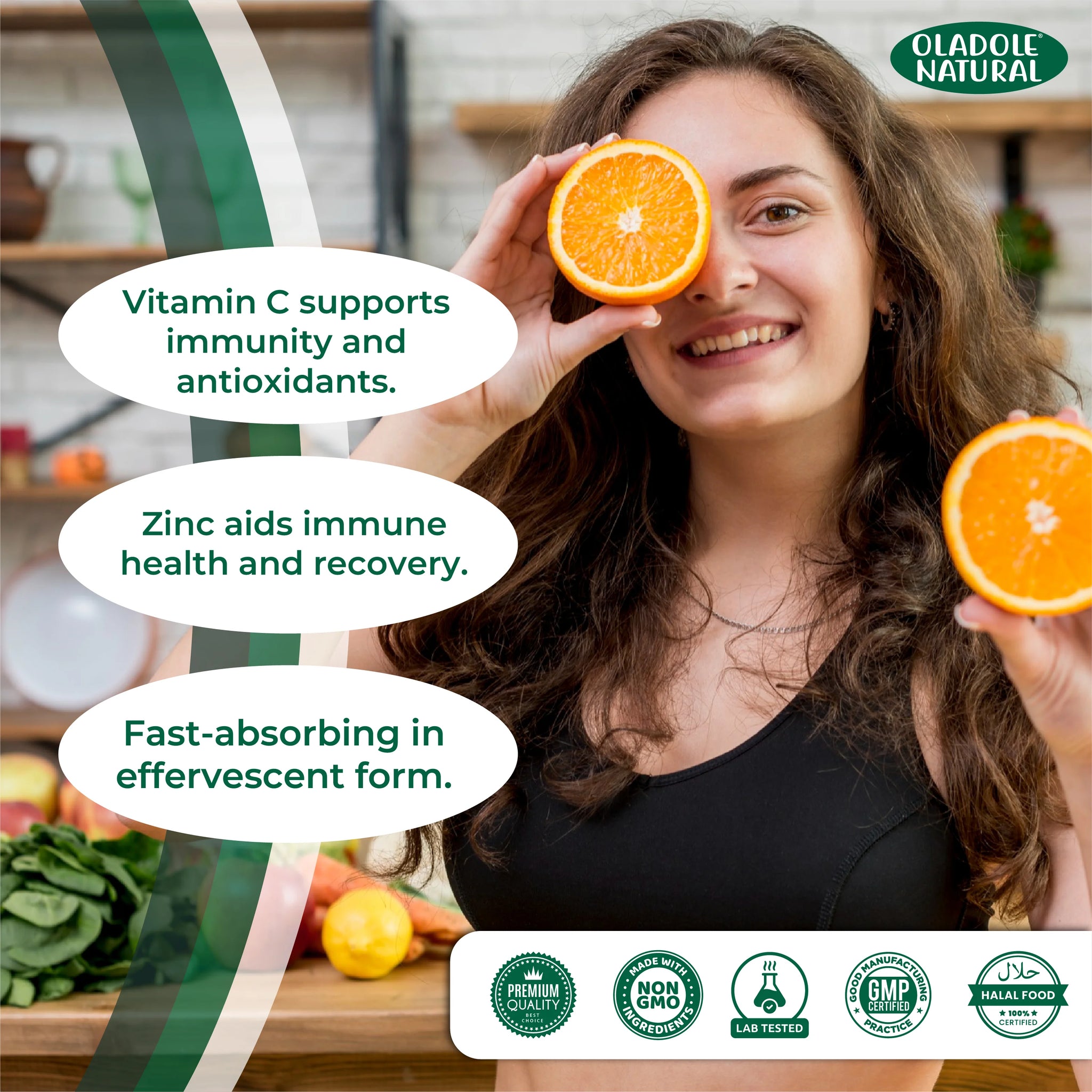 Vitamin C Effervescent + Zinc Orange Flavor 1000 mg