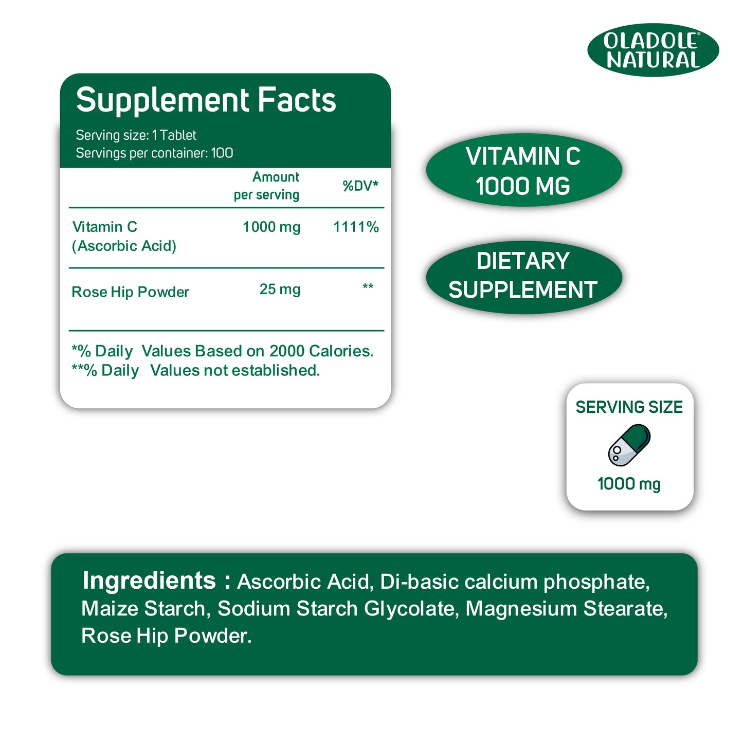 Vitamin C 1000 mg with Rose Hips  