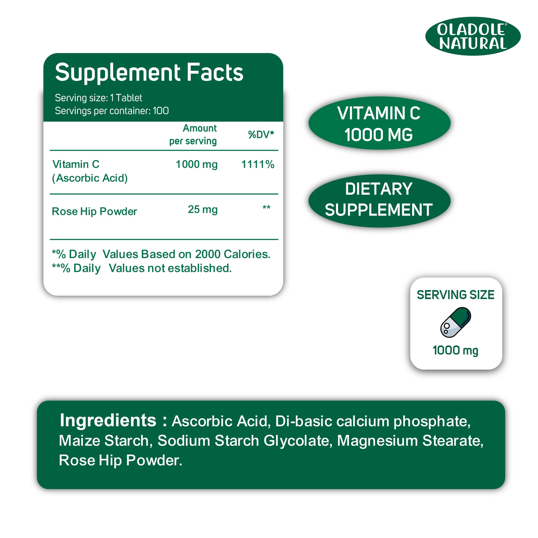 Vitamin C 1000 mg with Rose Hips  