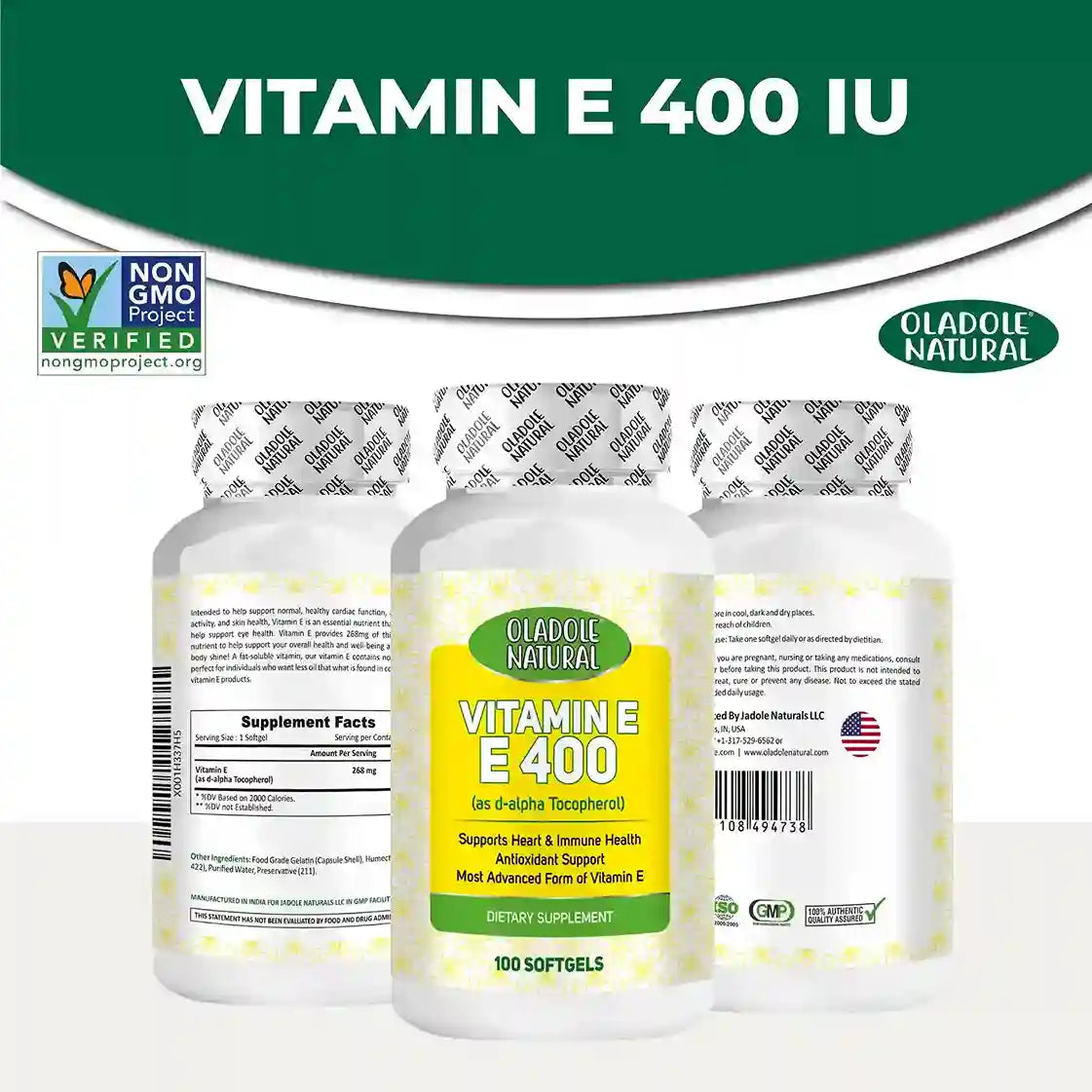 Vitamin E 400 D-Alpha Tocopherol 268 mg