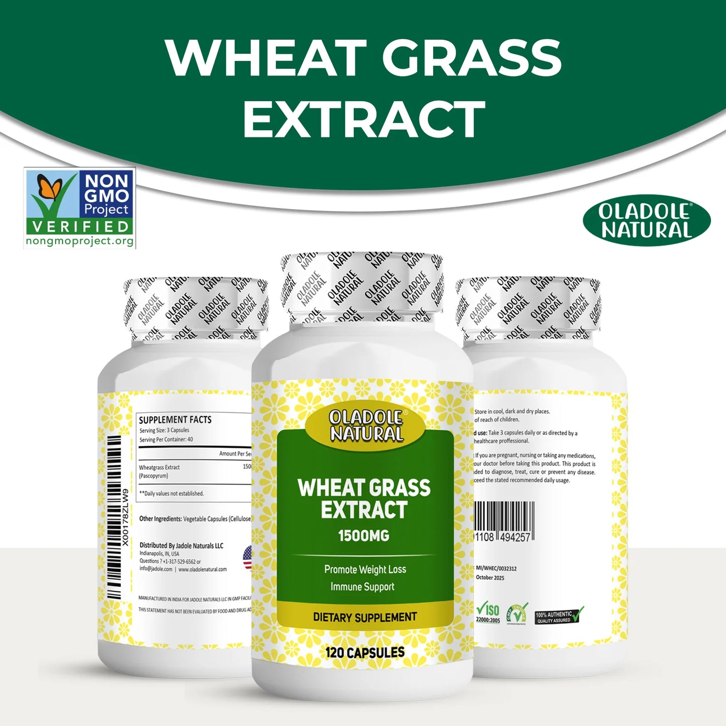 Wheat Grass 1500 mg - 120 Capsules