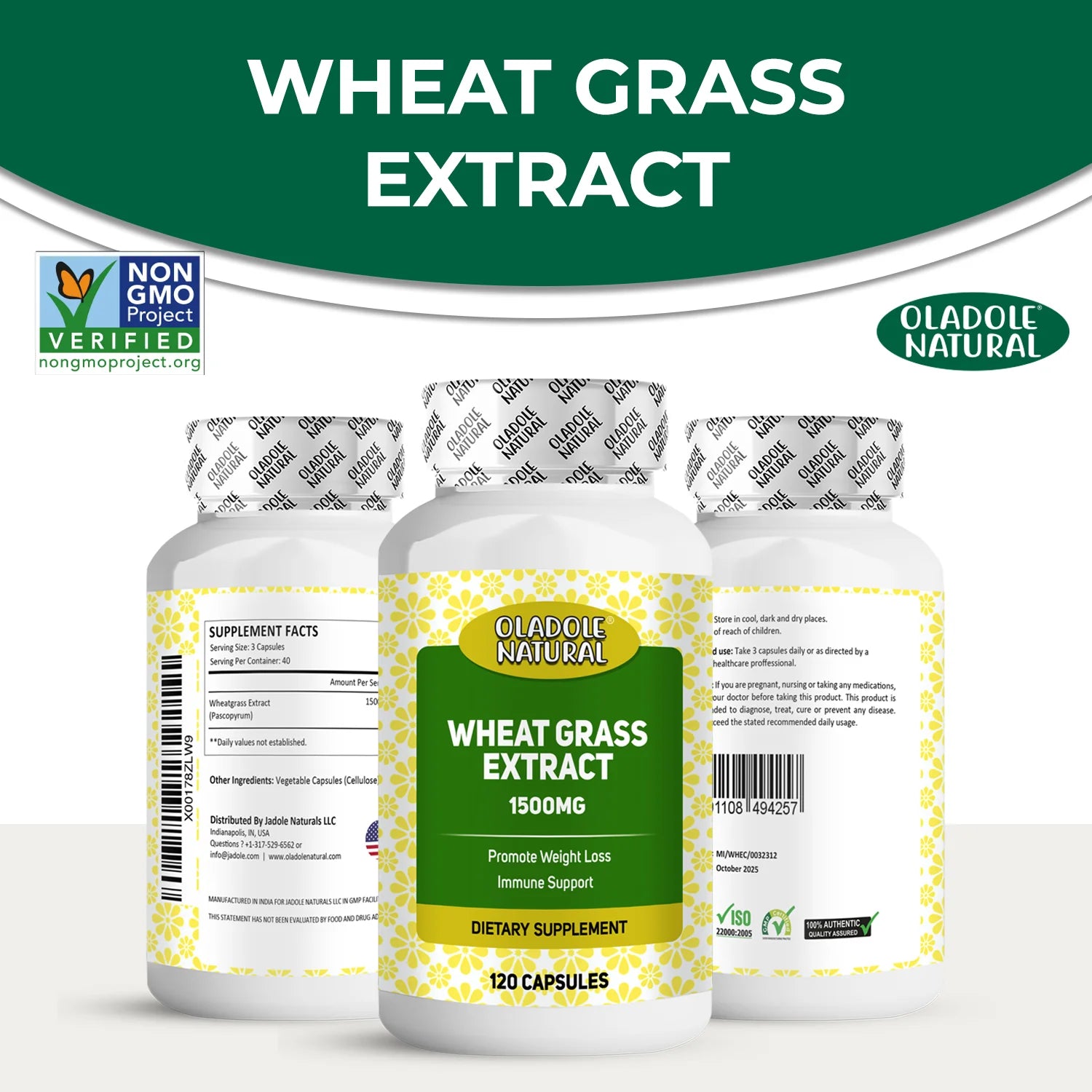 Wheat Grass 1500 mg - 120 Capsules