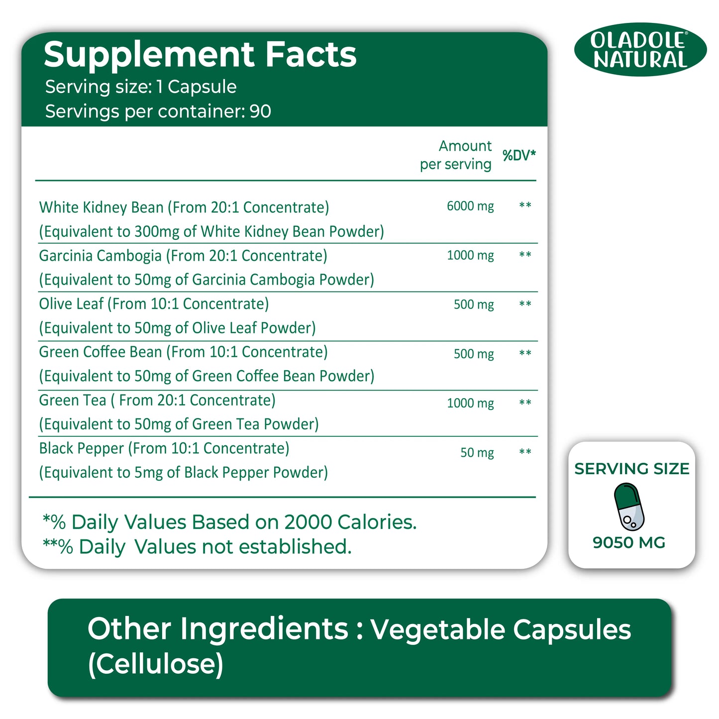 White Kidney Bean 9050 mg 