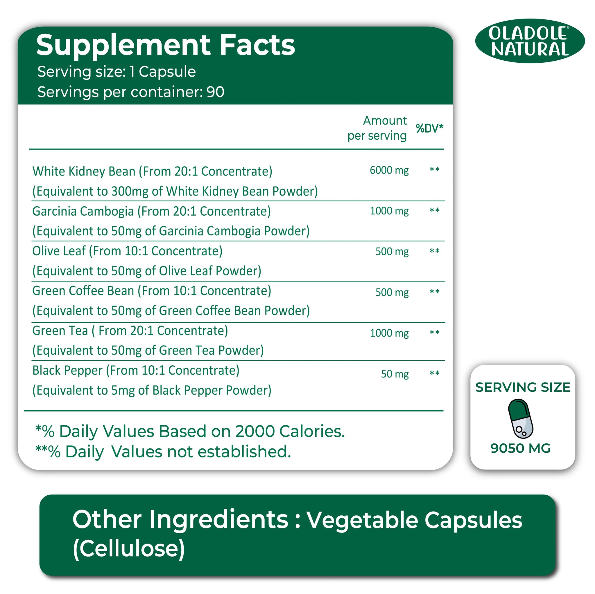 White Kidney Bean 9050 mg 
