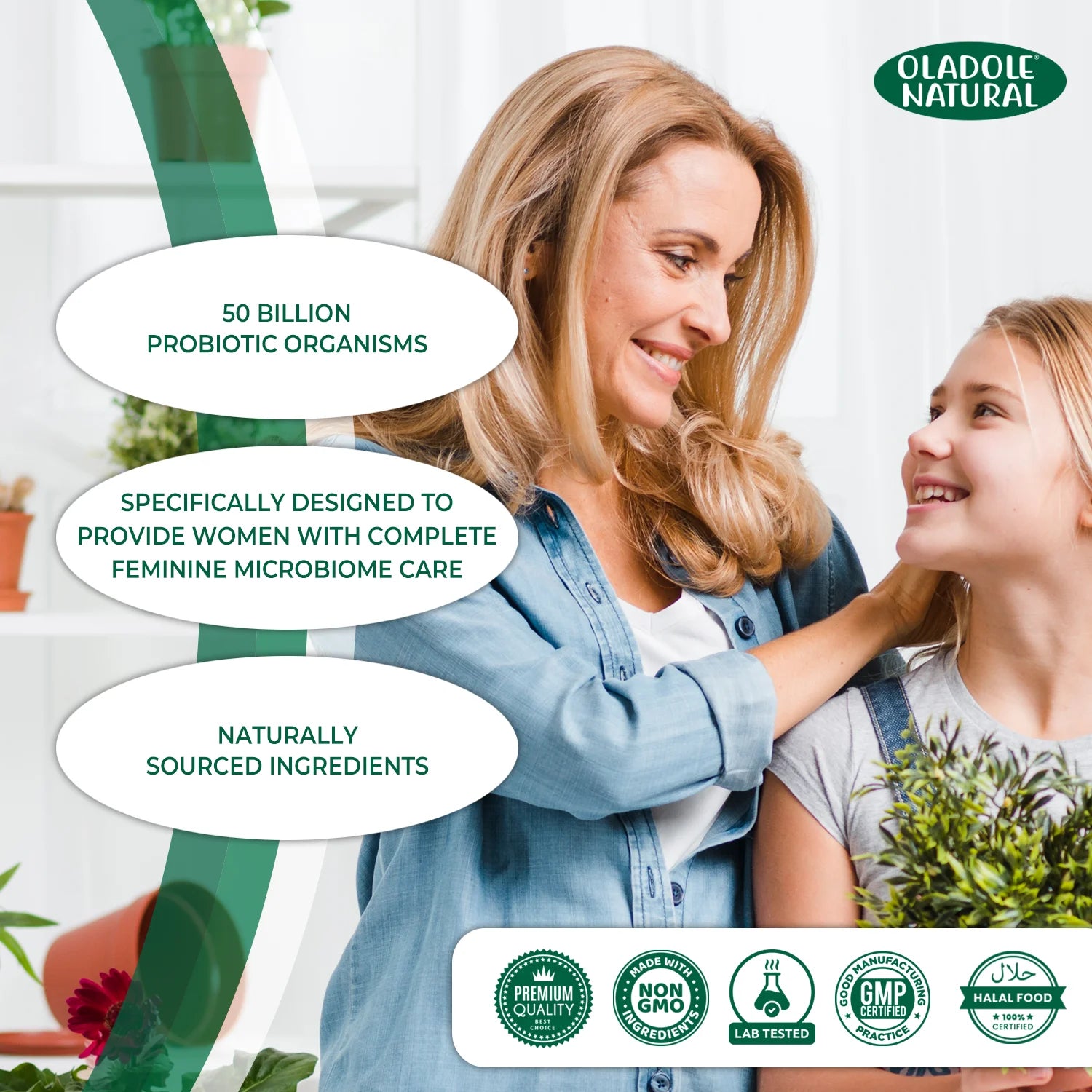 Oladole Natural Women's Probiotic 50 Billion 30 Capsules